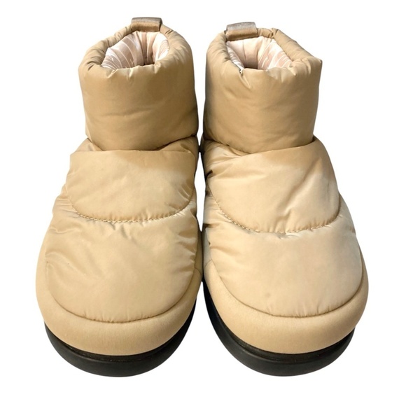 UGG Classic Maxi Mini Padded Puffer Ankle Boots Wool Lined Natural - Picture 2 of 8